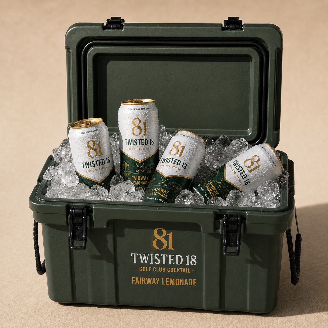 Twisted 18 Fairway Lemonade can and 18-pack box